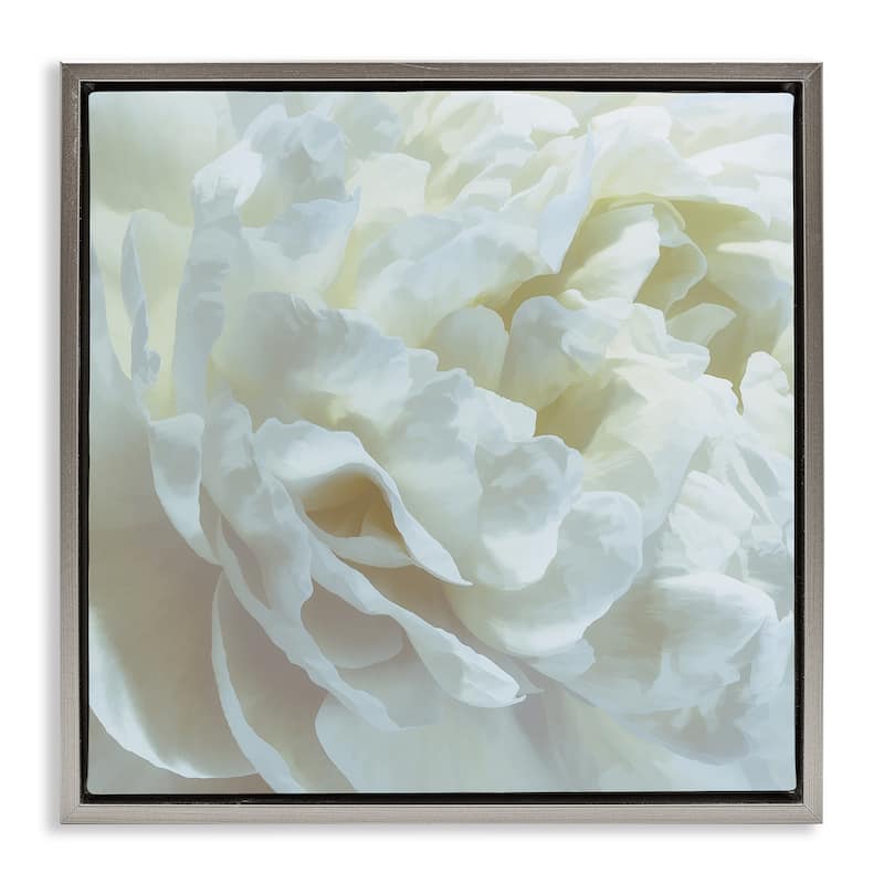 Stupell Elegant White Petals Framed Floater Canvas Wall Art Design By David Pollard - 25 x 25 - Grey