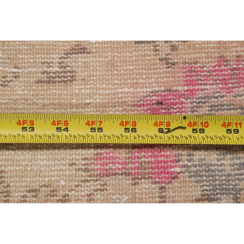 Antique Look Vegetable Dye Oushak Runner Rug Hand-knotted Wool Carpet - 1'9" x 10'3"