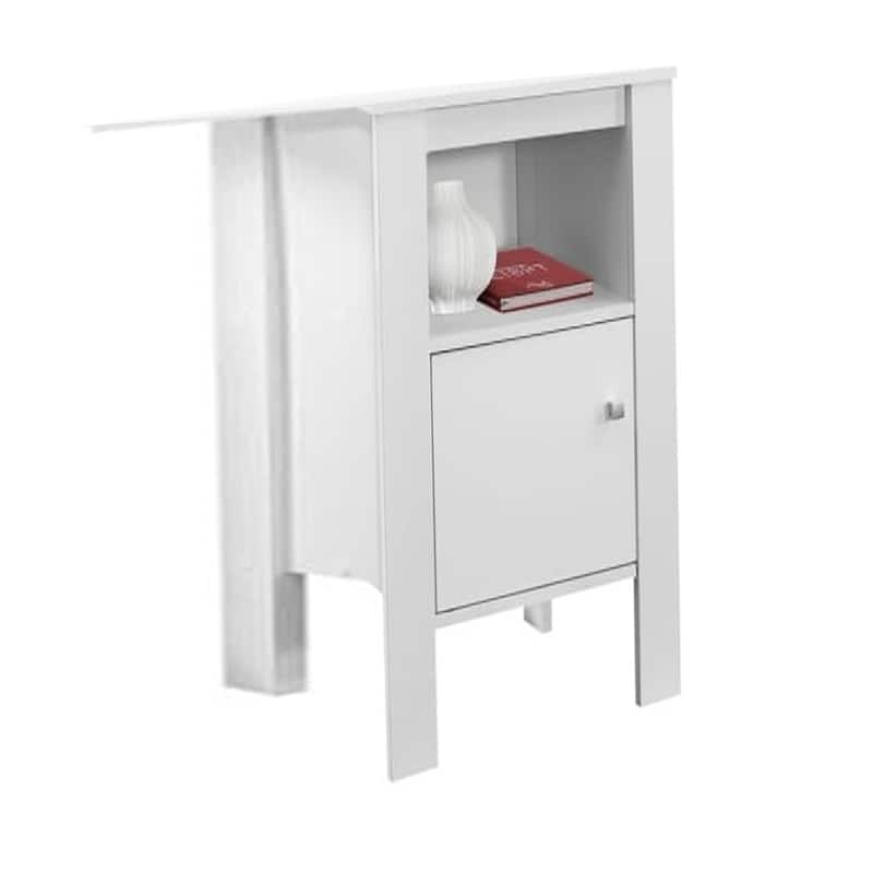 Contemporary 24" Wood Rectangular End Table with Shelf and Cabinet Modern Living Room Nightstand - 17.25"L x 14"W x 24.25"H