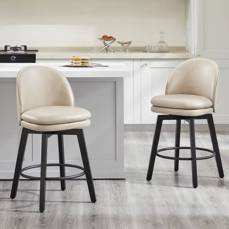 Spruce & Spring Madison Upholstered Swivel Counter Height Bar Stools