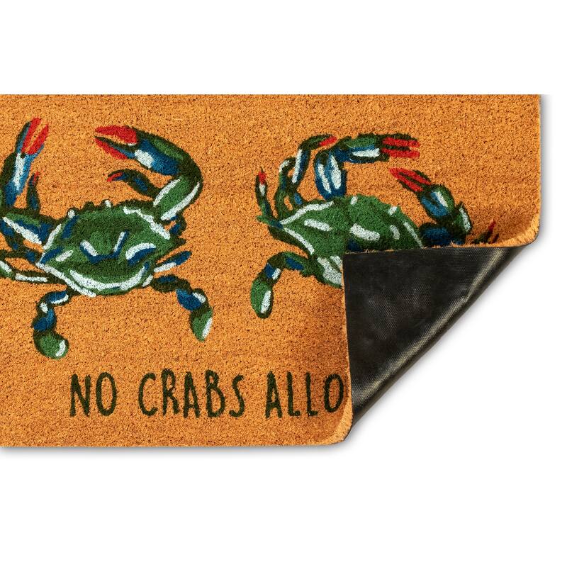 Liora Manne Natura No Crabs Allowed Outdoor Mat Natural 18"X30"