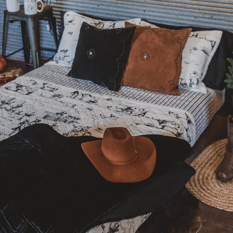 Paseo Road by HiEnd Accents Western Suede Antique Silver Concho & Studded Pillow