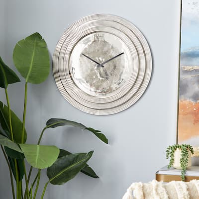 aluminum Glam Wall Clock No Theme 24 x 24 x 2 - 24 x 2 x 24Round
