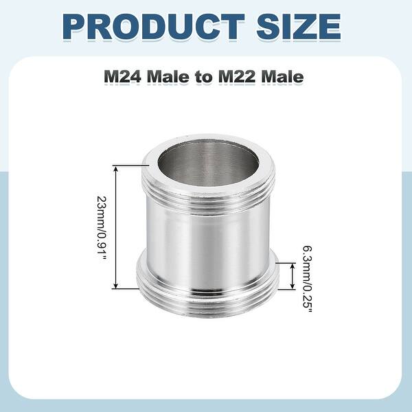 dimension image slide 19 of 23, Faucet Aerator Adapter, Male to Male Brass Faucet Adapter with Washer for Kitchen Bathroom Sink Water Filter - Silver