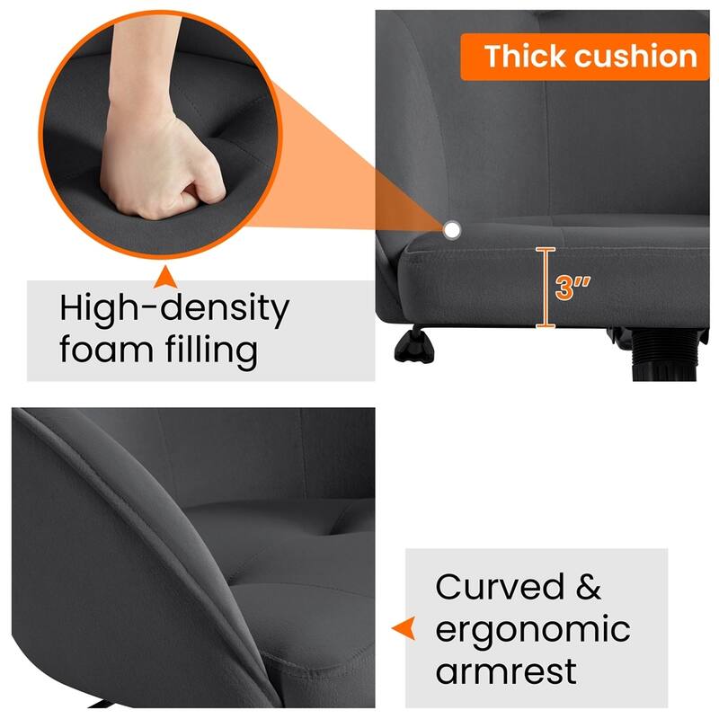 Yaheetech Desk Chair for Home Office, Height Adjustable 360°Swivel Computer Chair