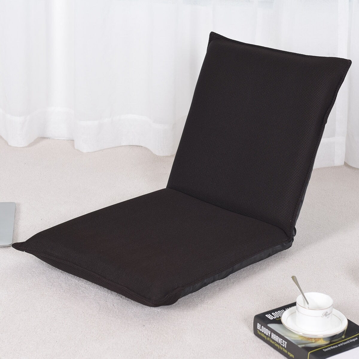 Adjule 6 Position Floor Chair Folding Lazy Man Sofa Multiangle Coffee