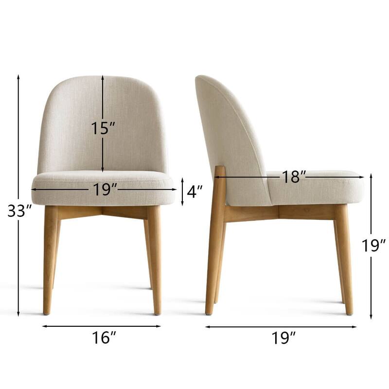 Linen Upholstered Parson Chair(Set of 2)