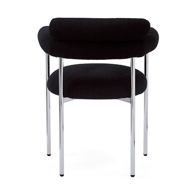 Fabric Upholstered Dining Chairs Set of 2, Lounge Armchairs with Backrest, Kitchen Side Chairs with Metal Legs
