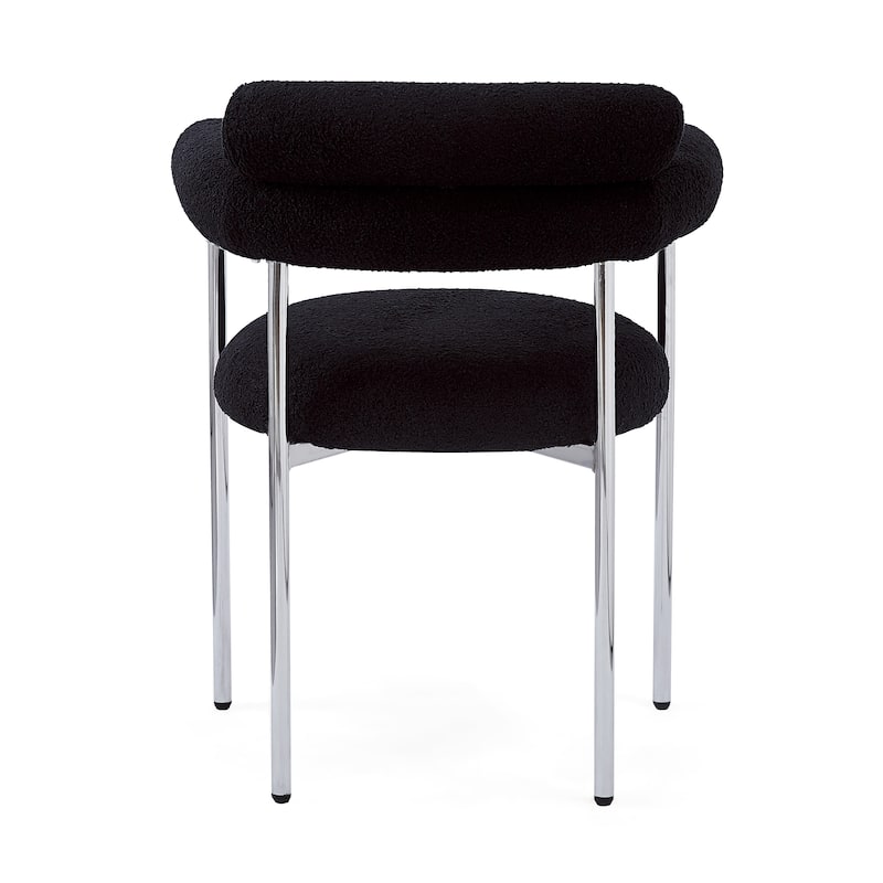 Naci Modern Fabric Arm Dining Chairs with Metal legs by Christopher Knight Home