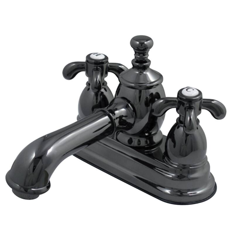 Kingston Brass Water Onyx Centerset Bathroom Faucet with Brass Pop-Up - Black Nickel