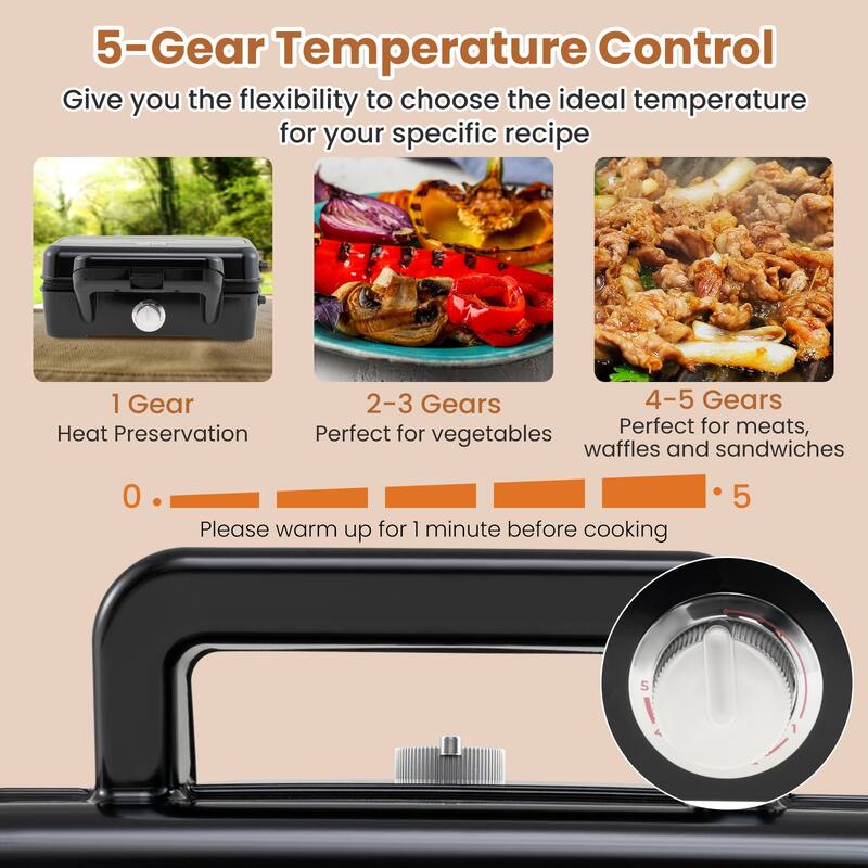 Costway 3 in 1 Waffle Iron Panini Press Grill and Sandwich Maker Set - See Details