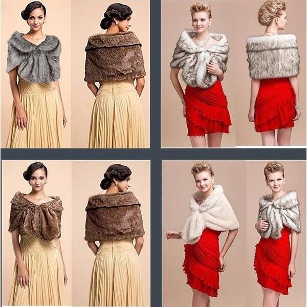 Shop Qzunique Faux Fur Shawl Wrap Stole Shrug Bridal Wedding Cover