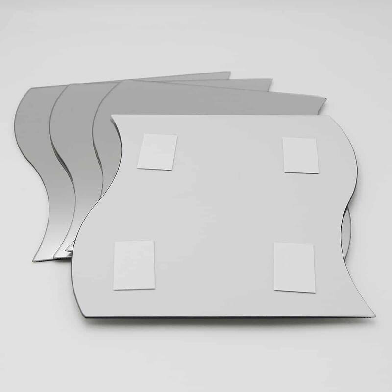 Small Decorative Wall Self Adhesive Shaped Mirrors - Set of 4