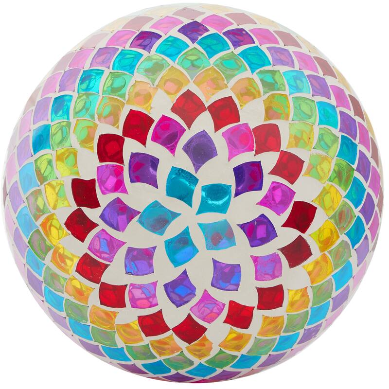 Multi Glass Gazing Globe with Mosaic Teardrop Design
