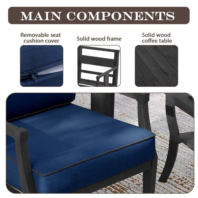 2 Set Outdoor Patio Club Chair with Cushion Patio Arm Lounge Chair