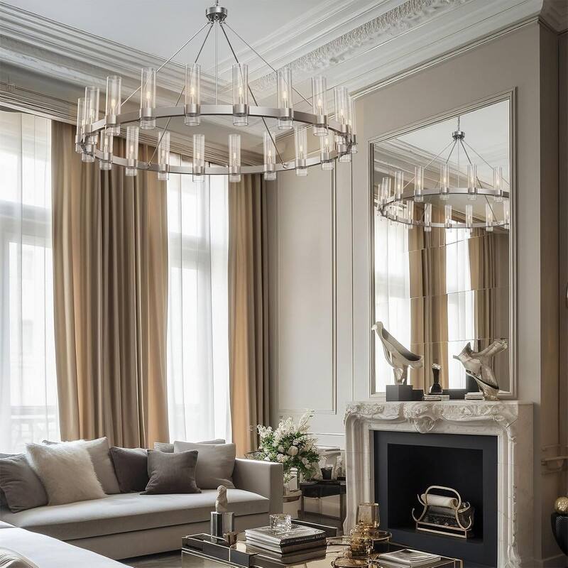 KAYLA 60" 20-Light Black Chandelier - 60in