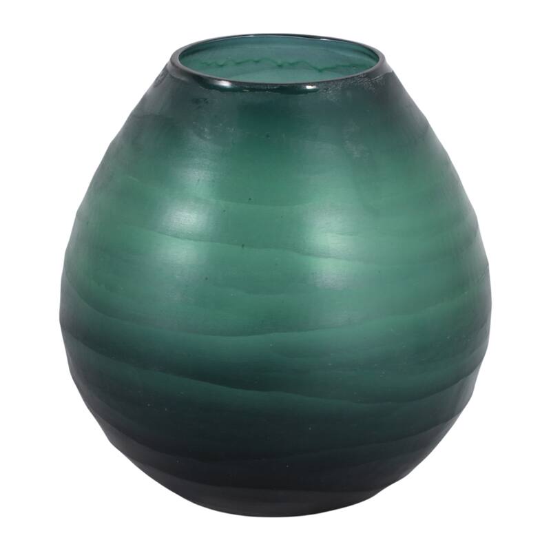 Glass Decorative Vase Modern Sleek Curved Silhouette Minimalist Design - 7" x 7" x 7.5"