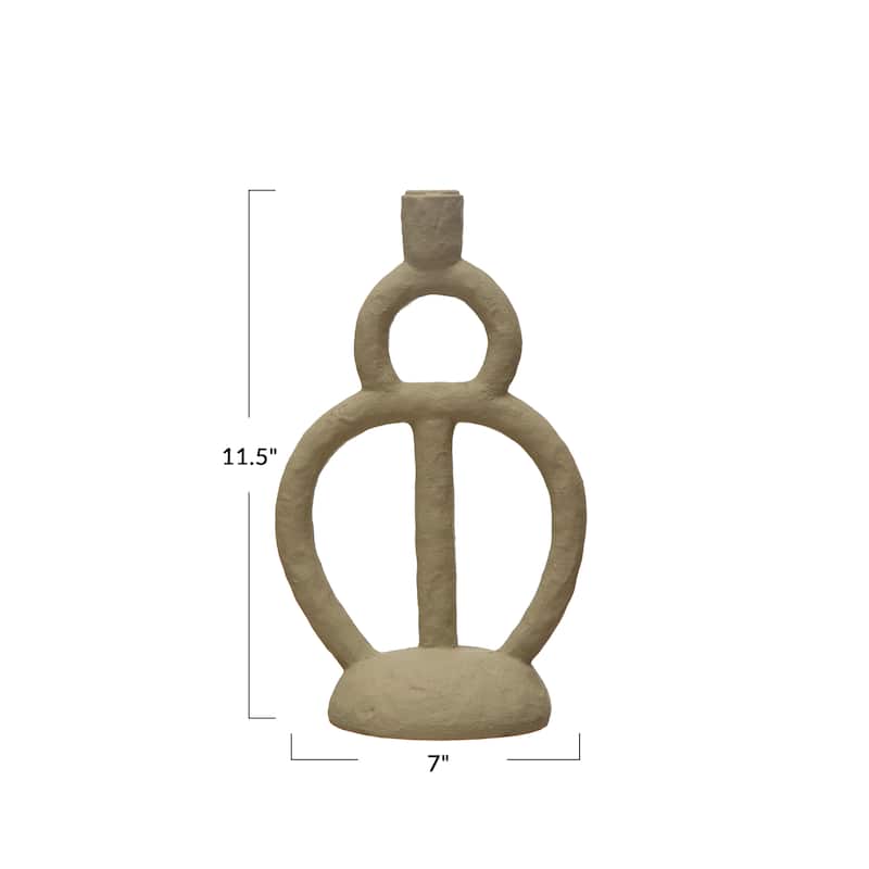 Sculptural Taper Candle Holder - 6.9"L x 4.9"W x 11.4"H