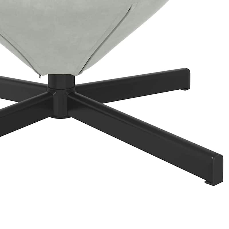 vidaXL Egg Chair Black/ Dark/Light Grey Velvet - 24.8 x 28.7 x 35.4