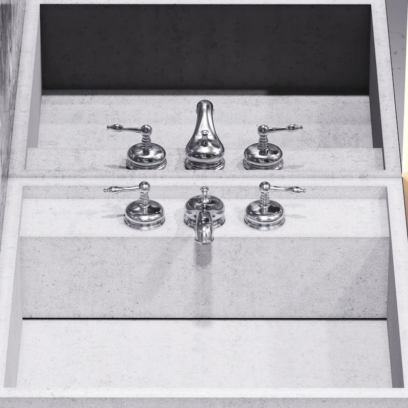 Chrome Widespread Bathroom Faucet Upscale Belle Antique Design 2 Handles with Drain Renovators Supply