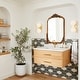 preview thumbnail 60 of 66, Arched Full-Length Solid Wood Carving Floor Mirror