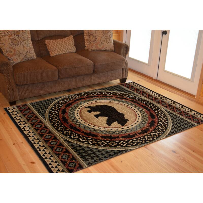 Mayberry Rugs Asheville Lodge Bear Area Rug