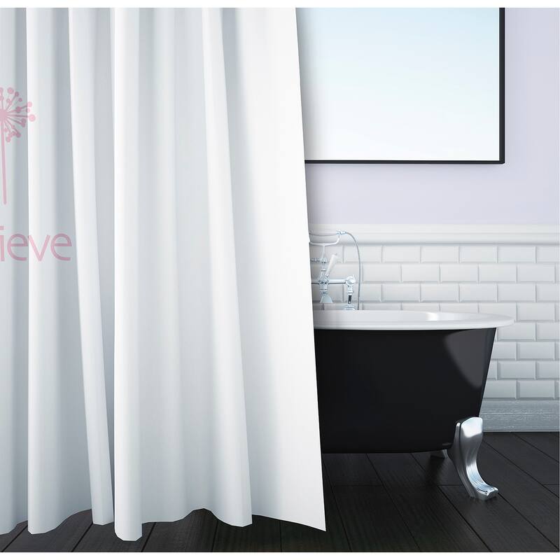 71 x 74-inch Make a Wish Word Print Shower Curtain
