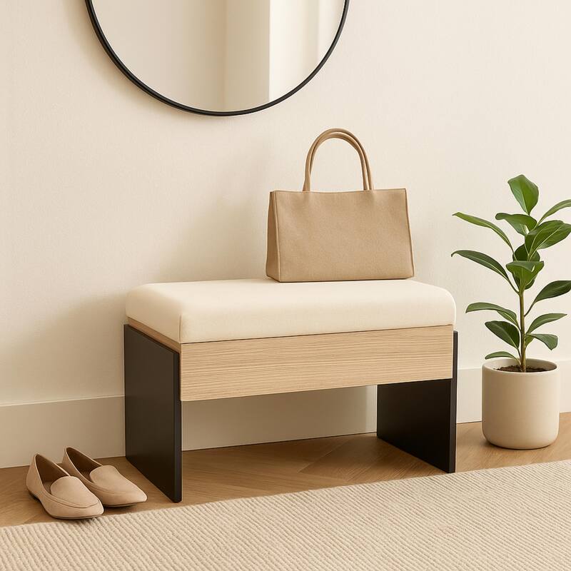 Modern Chenille Upholstered Bench with Foam Padding and MDF Frame