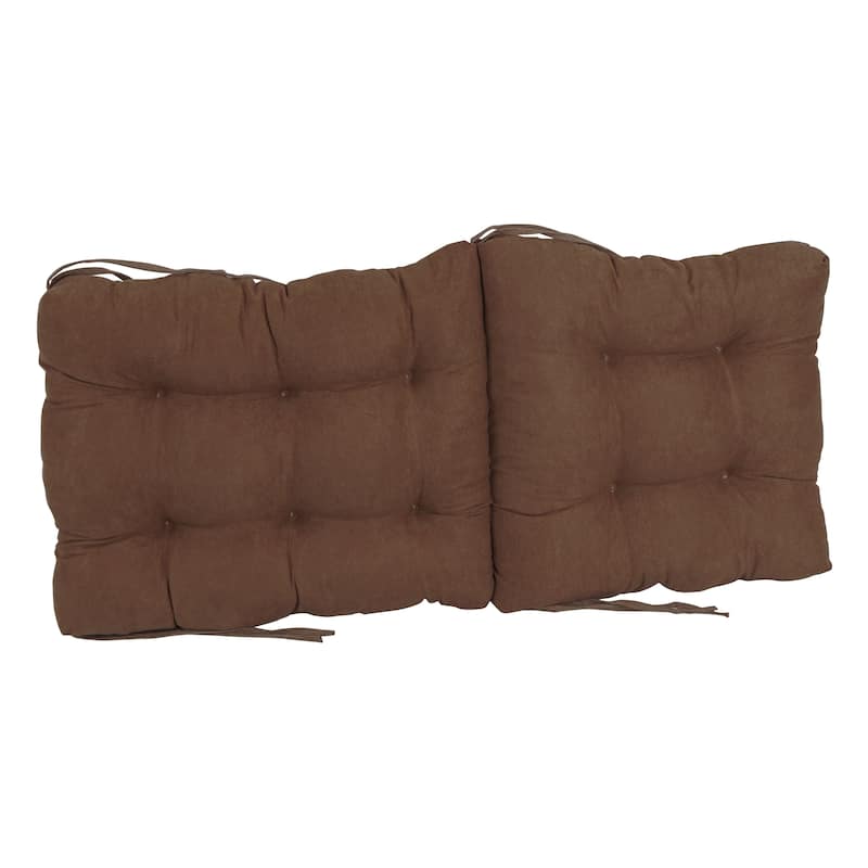 Multi-section Tufted Indoor Microsuede Seat/Back Chair Cushion (Multiple Sizes)