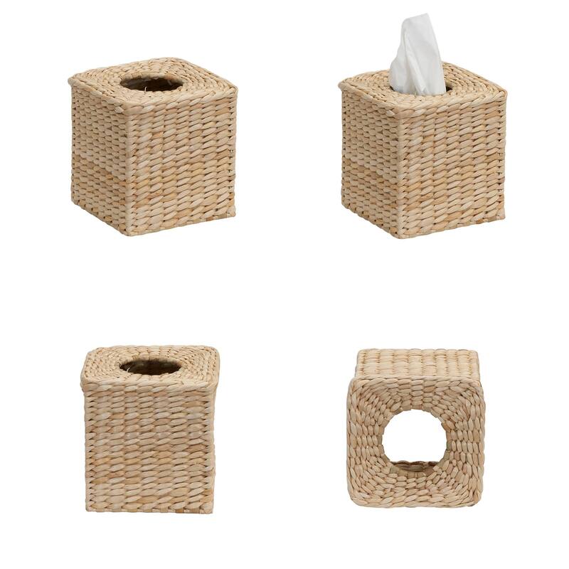 Household Essentials 3-Piece Wicker Bath Accessory Set, Natural