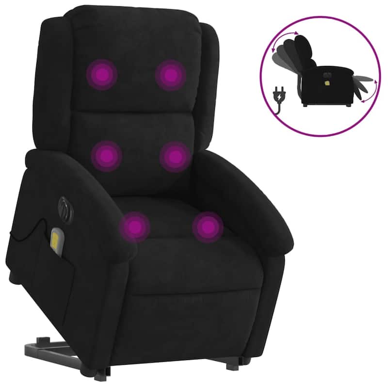 vidaXL Stand up Massage Recliner Chair Power Lift Wingback Armchair Velvet