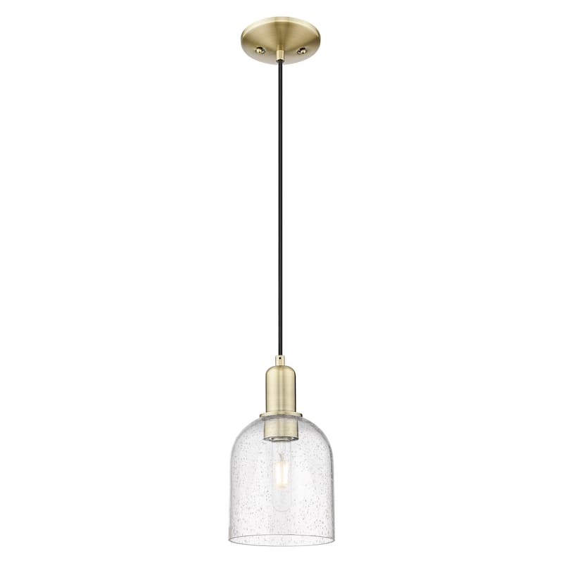 Innovations Lighting Endless Possibilities Arcadia - Bella - 1 Light 6" Cord Hung Mini Pendant - Antique Brass/Seedy