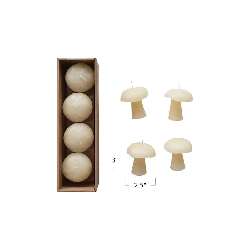 Unscented Mushroom Shaped Candles