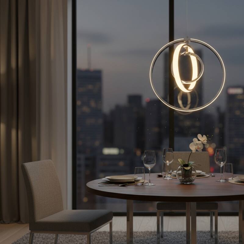 3 Light LED Array Pendant Light in Chrome Finish