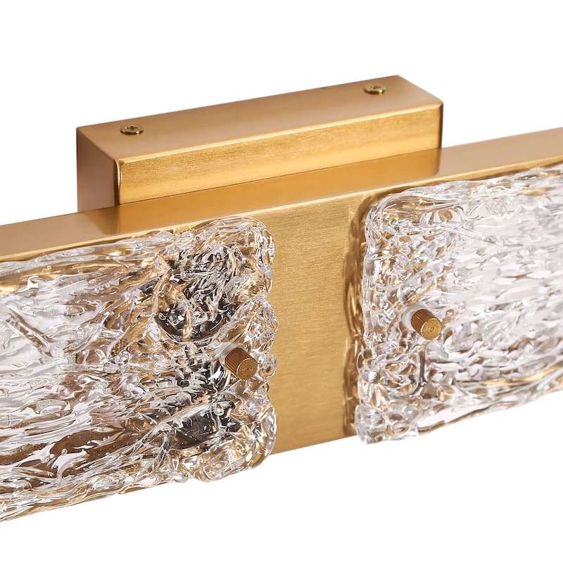 Modern Glam 1-Light LED Gold Wall Sconces Bathroom Vanity Lights - W 24.6" x H 4.7"