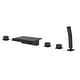 preview thumbnail 11 of 10, Waterfall Deck Mount Tub Faucet With Handheld Shower Brass Roman Bathtub Faucet Modern Tub Filler With Sprayer Matte Black