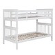 preview thumbnail 7 of 5, Contemporary Design Slatted Headboard Twin over Twin Bunk Bed, Sturdy Construction & Safety Guaranteed, White