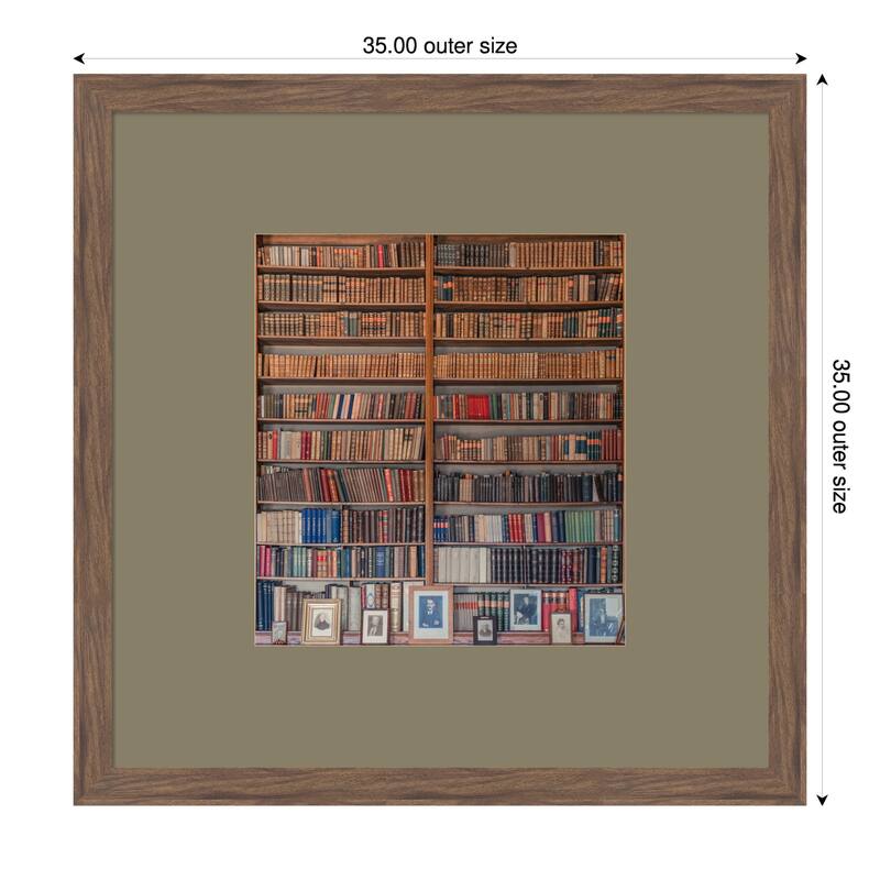 My library by Miroslaw Prybinski Wood Framed Wall Art Print