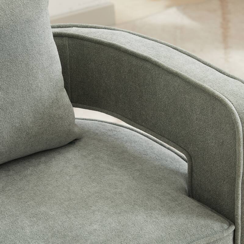 29"W Boucle Upholstered Swivel Armchair Single Sofa