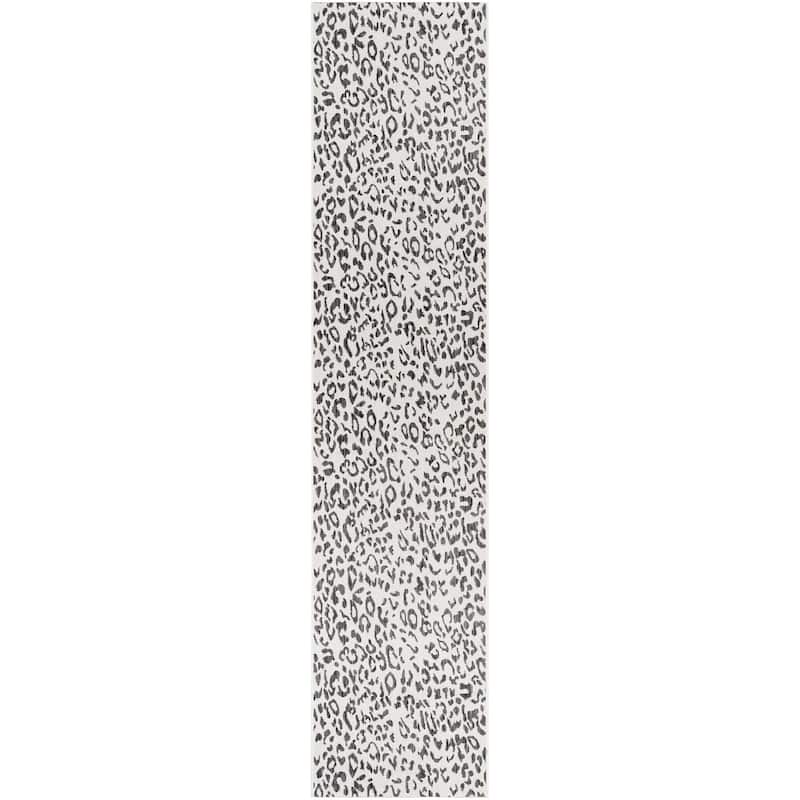 Livabliss Eagean Casual Indoor/Outdoor Area Rug - Charcoal - 2'7" x 12'