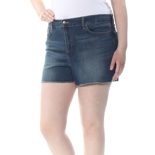 NYDJ Womens Navy Frayed Short Size: 16