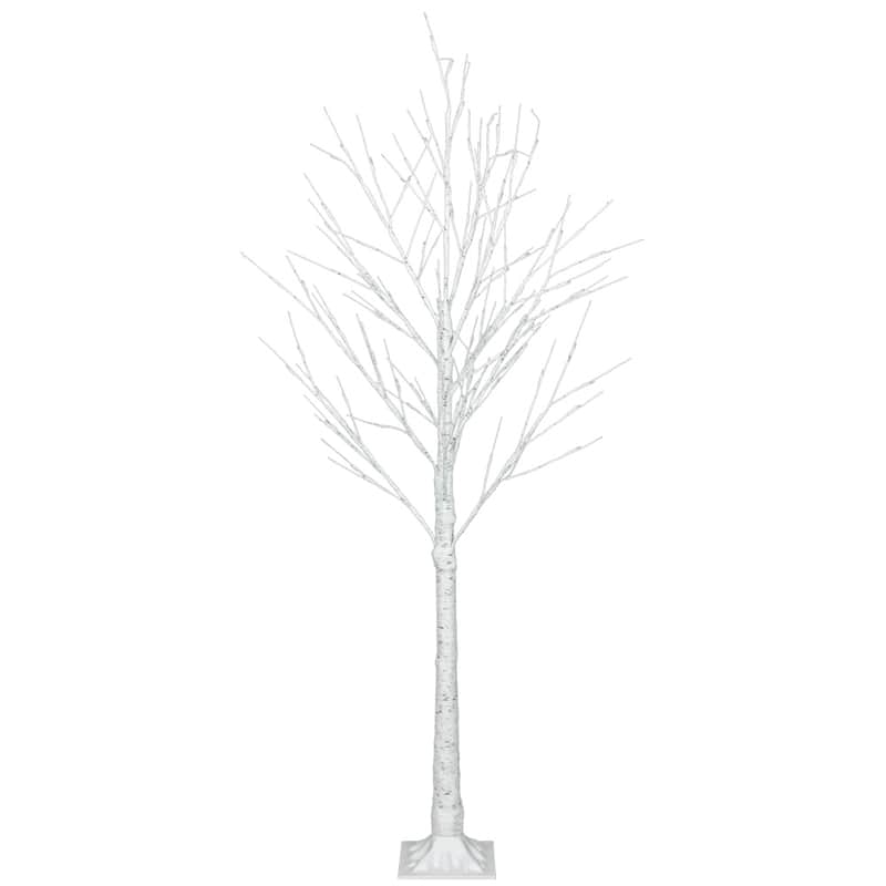 6Ft Birch Tree 96LED Lights White Christmas Decoration