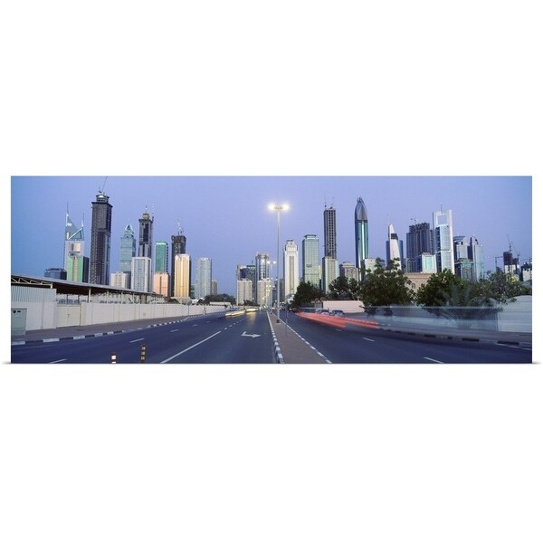 Shop Buildings In A City At Dusk Dubai United Arab Emirates