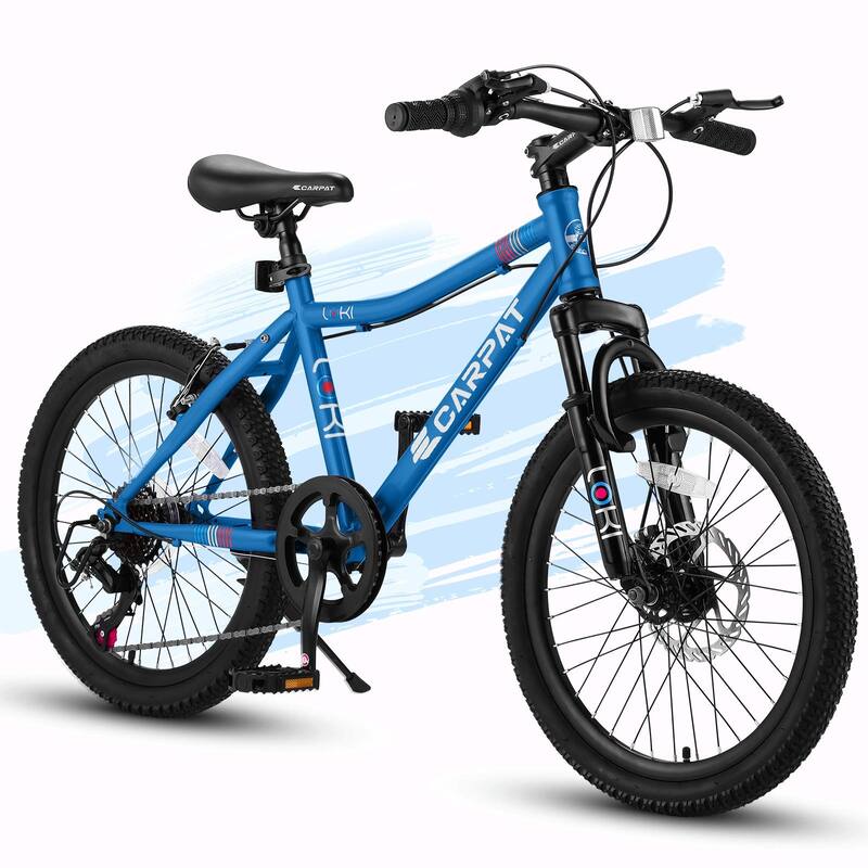 20-Inch Kids' Bike - 7-Speed, Boys & Girls Mountain Bike for Ages 6-12 - Blue