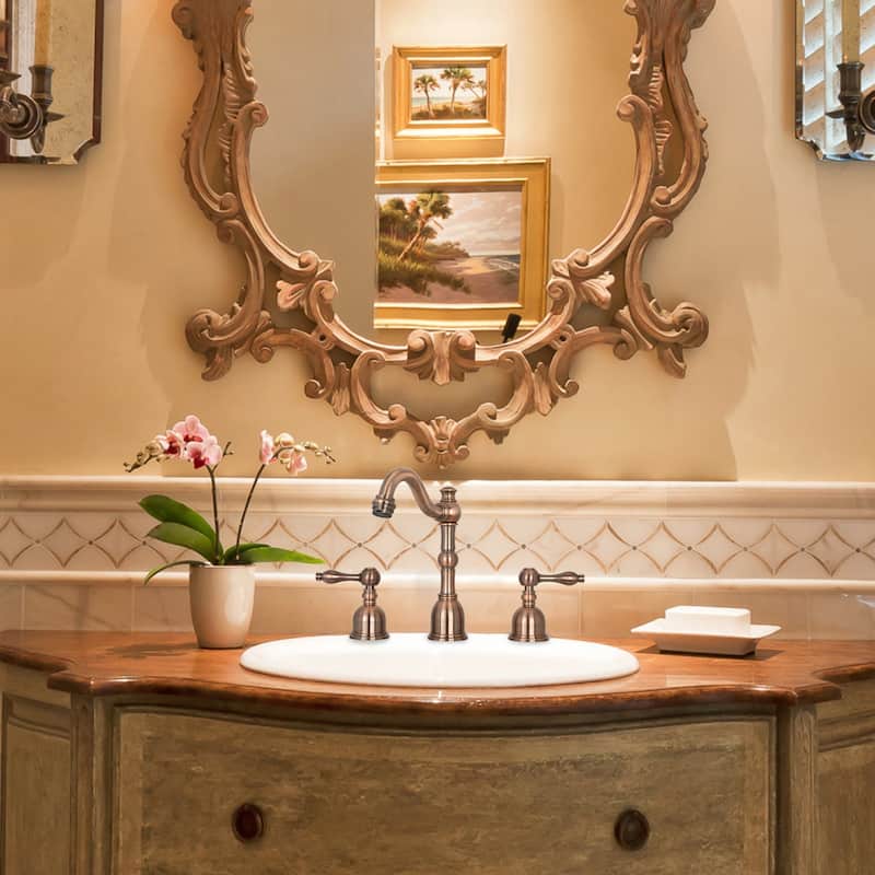 Widespread Two-handle Copper Bathroom Faucet