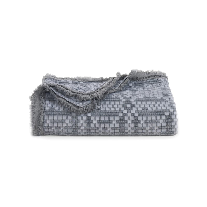 Garment Washed Oversize Grid Throw from Your Lifestyle by Donna Sharp - 68" x 76" - Grey