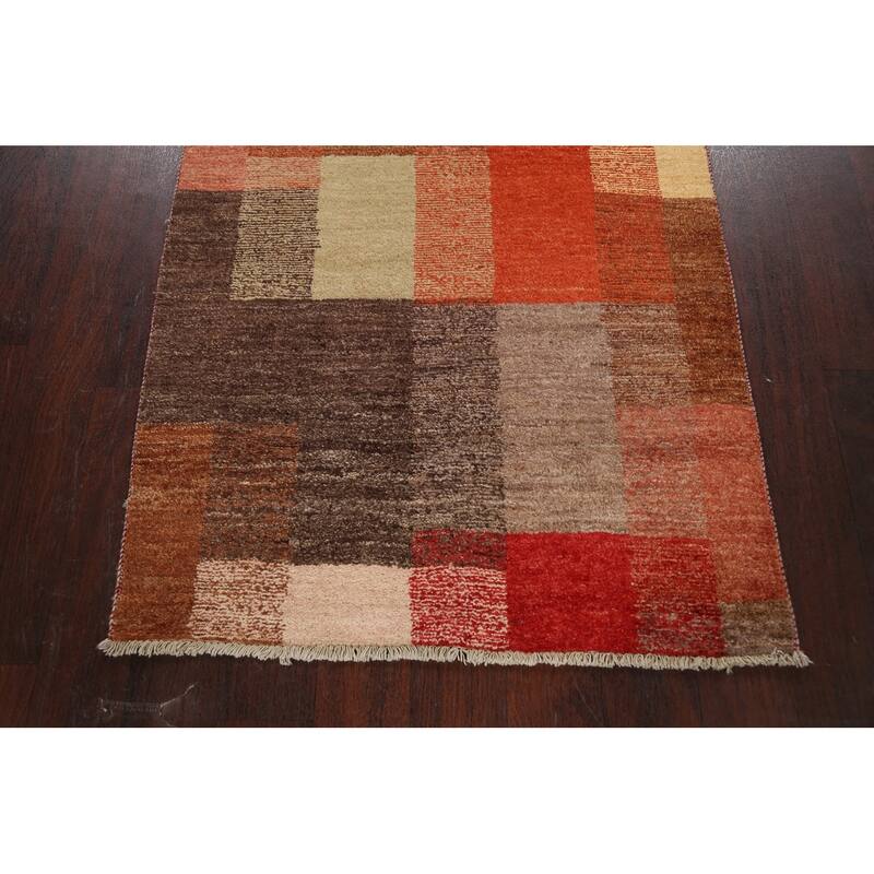 Modern Gabbeh Kashkoli Oriental Area Rug Wool Hand-knotted Carpet - 3'0" x 4'7"