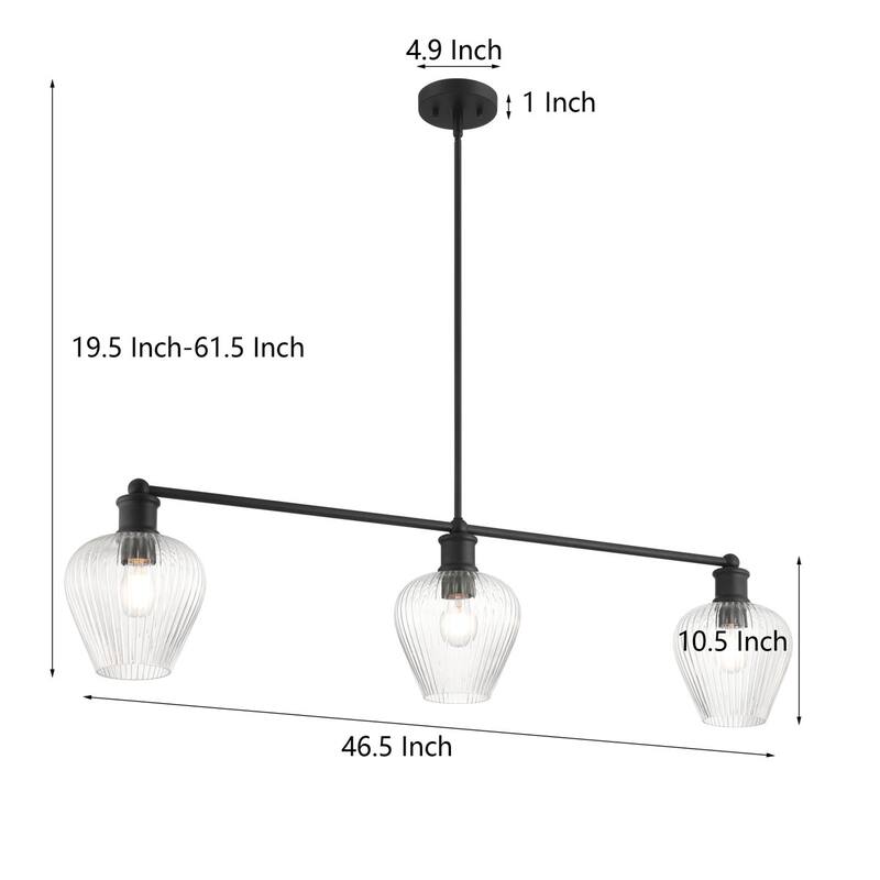 Acroma 3 - Light Dimmable Kitchen Island Linear Chandelier