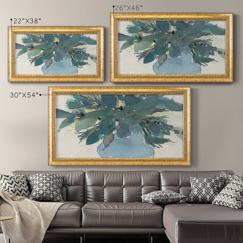Blue Vintage Charm I Premium Framed Canvas- Ready to Hang