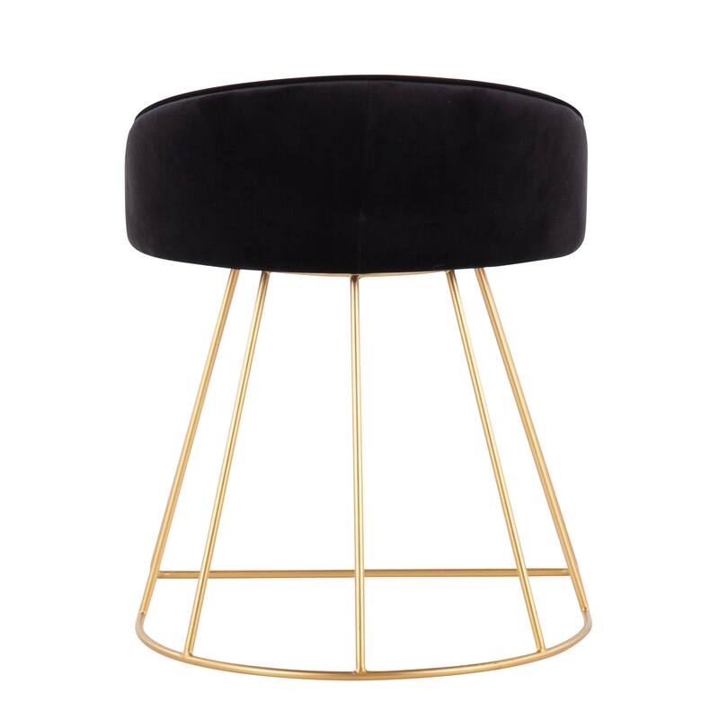 Silver Orchid Haid Velvet Upholstered Vanity Stool